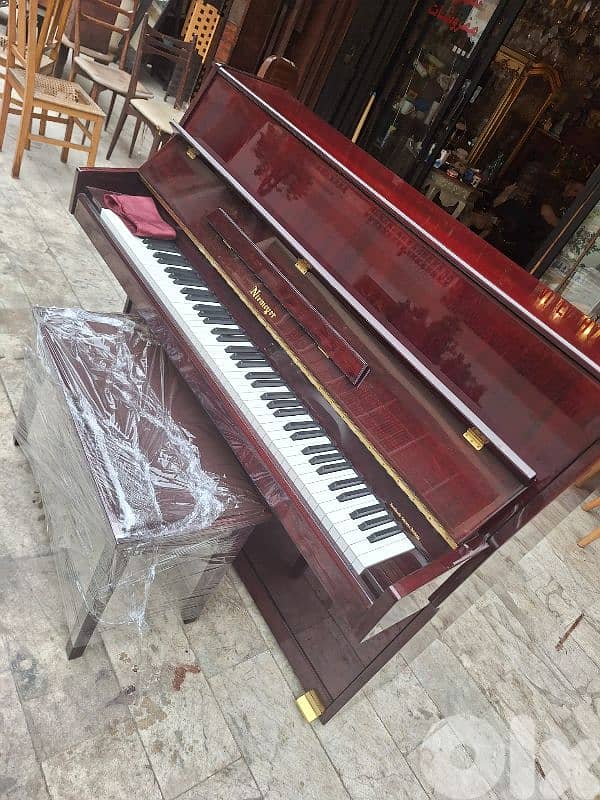 piano Germany 3 pedal like new original glossy brown colored 0