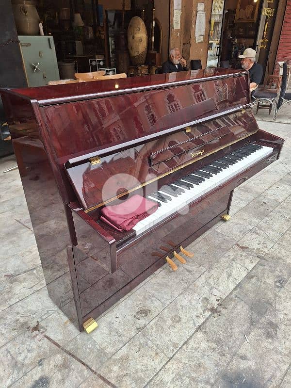 piano Germany 3 pedal like new original glossy brown colored 1