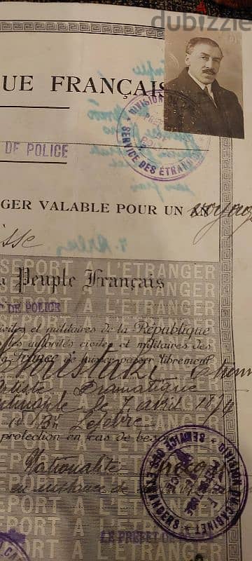 Vieux Papier Passeport Français pour Voyage Etranger Suisse 1920 5