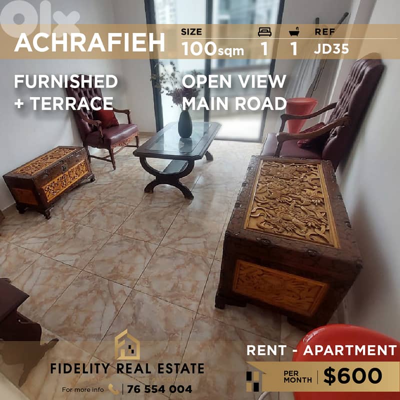 Apartment for rent in Achrafieh JD35 شقة مفروشة للإيجار في الأشرفية 0