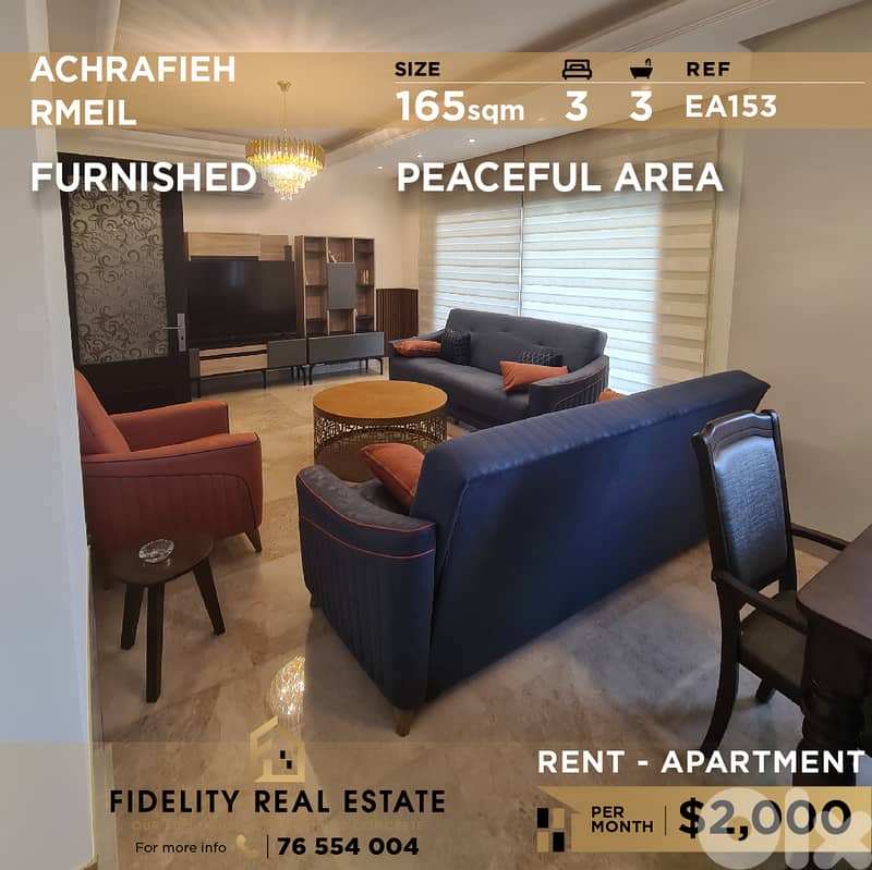 Apartment for rent in Achrafieh EA153 شقة للإيجار في أشرفية 0