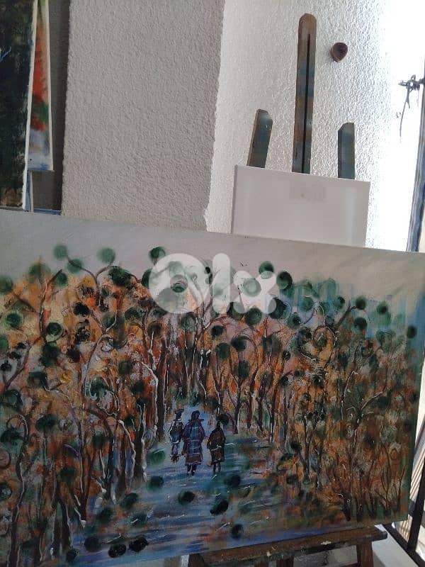 رسمزيتي  على  القماش يدويه 1