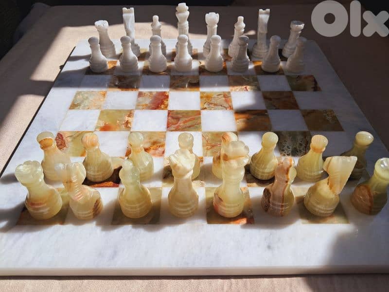 Original Natural Onyx Chess 40×40cm 0