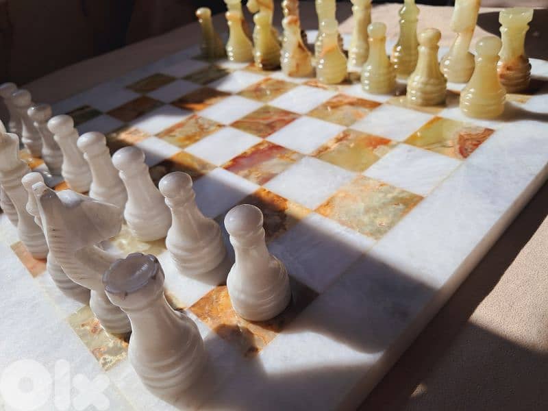 Original Natural Onyx Chess 40×40cm 3