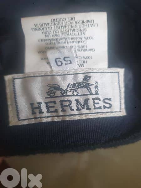 vintage Hermes cashmere cap unused. size 59,made in France 1