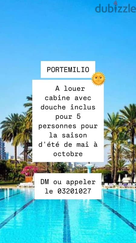 portemilio cabine for rent for 5 persons 5