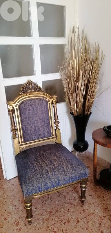 Gold painted pair of antique chairs