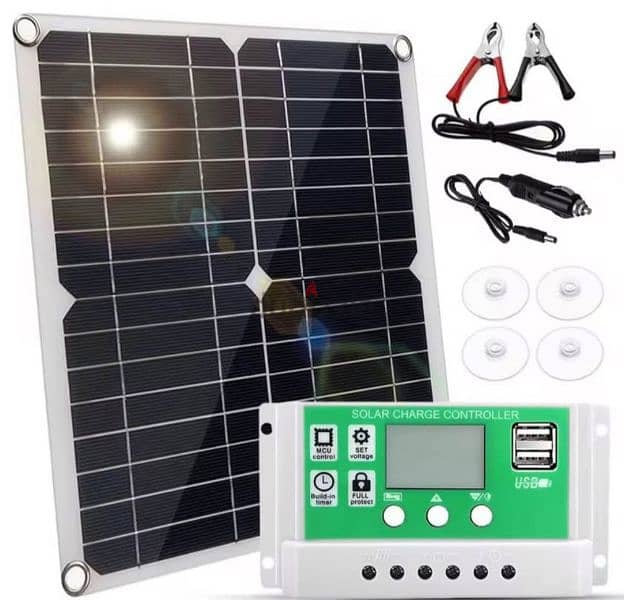 2 SOLAR PANELS & CONTROLLER 0
