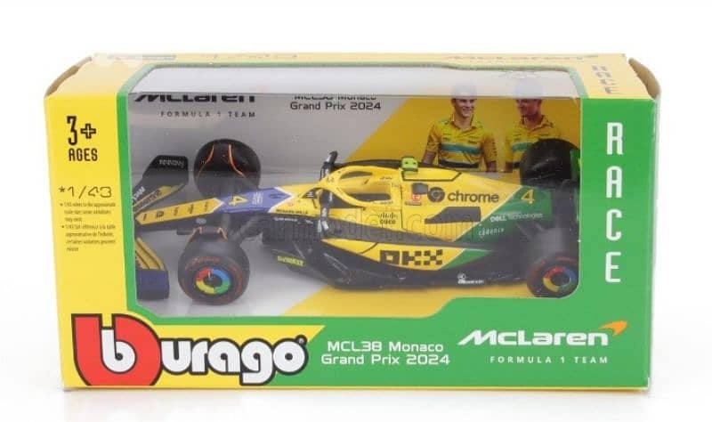 Mclaren MCL38 #4 (Senna 30th Anniversary) diecast car model 1;43. 5