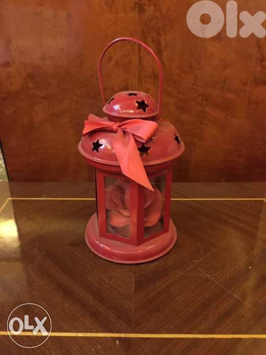 فانوس للزينة معدن و زجاج 0