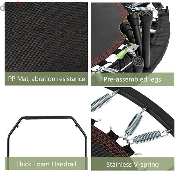 Gym or therapy trampoline with stand 2