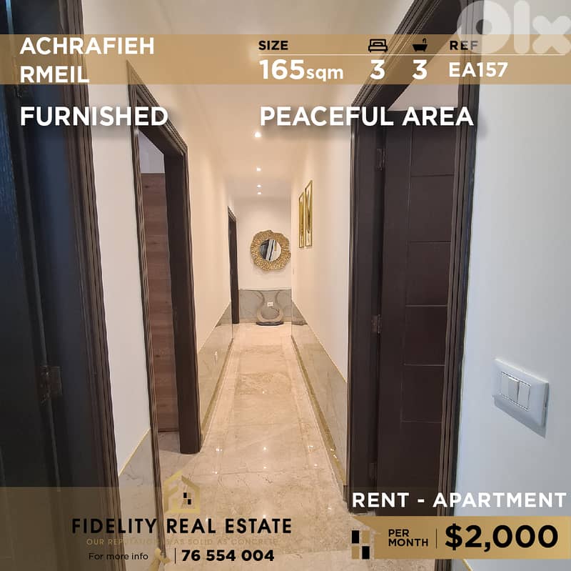Apartment for rent in Achrafieh EA157 شقة للإيجار في أشرفية 0