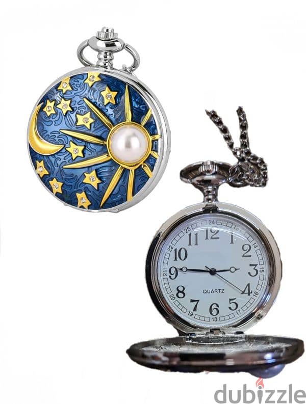 Vintage Pocket Watch Moon & Stars 2