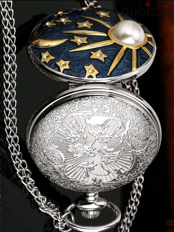 Vintage Pocket Watch Moon & Stars 3