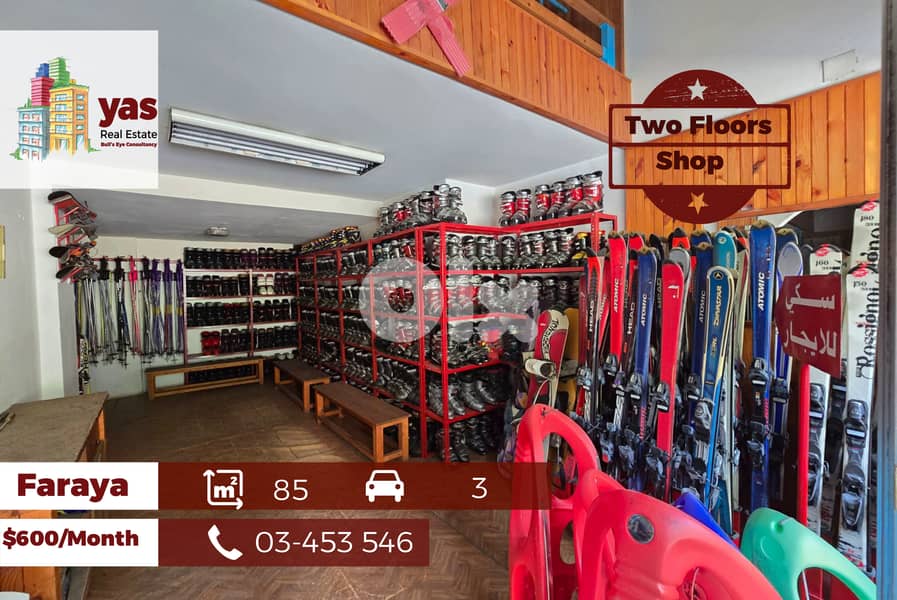 Faraya 85m2 | Two Floors Shop | Rent | Active Street | DA/AA 0