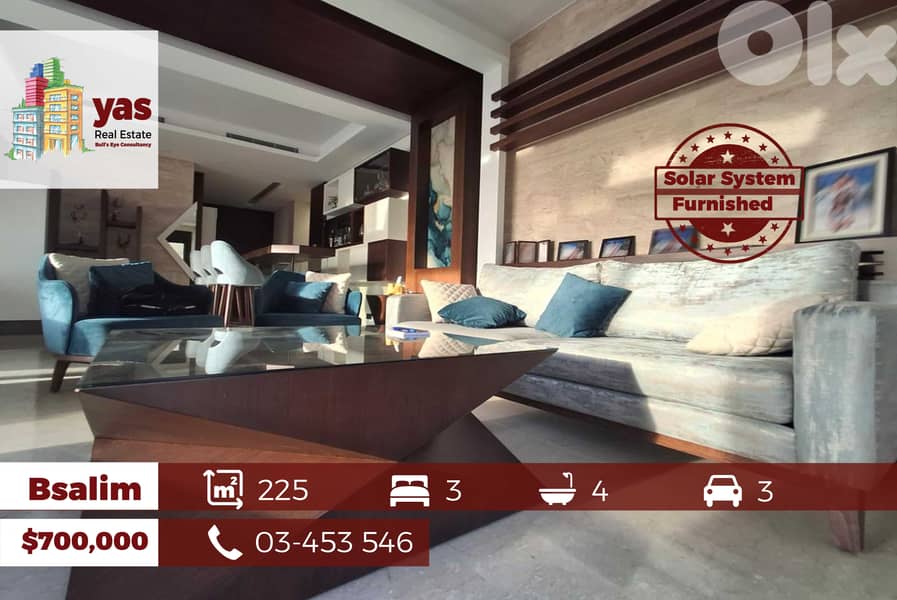 Bsalim 225m2 | 140m2 Terrace | 60m2 Garden | Luxury Furnished | BG | 0