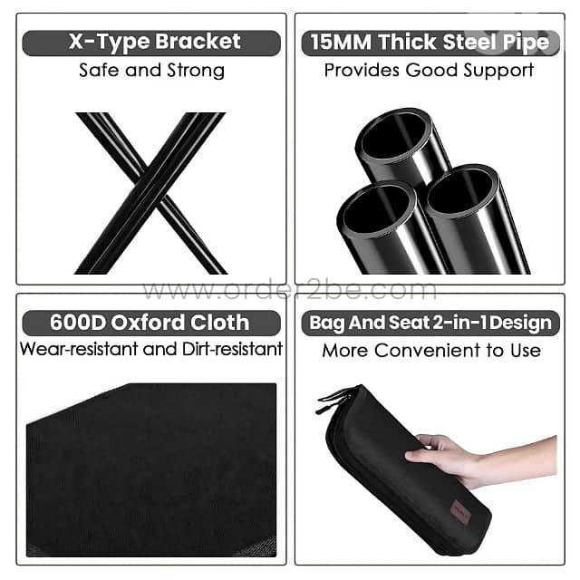 Pocket-Sized Camping Chair with Carry Bag – Ideal for Hiking & Picnics 5