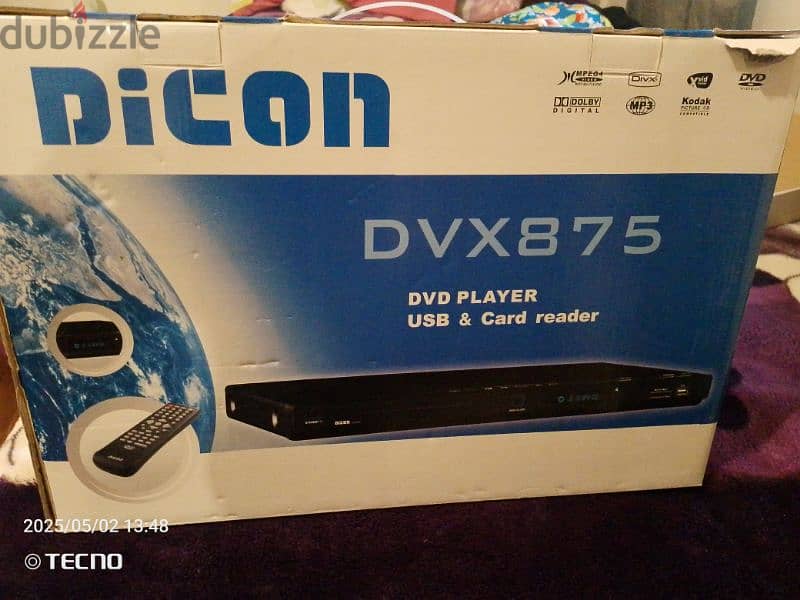 a brand new DICON DVX875 dvd player usb & card reader 0