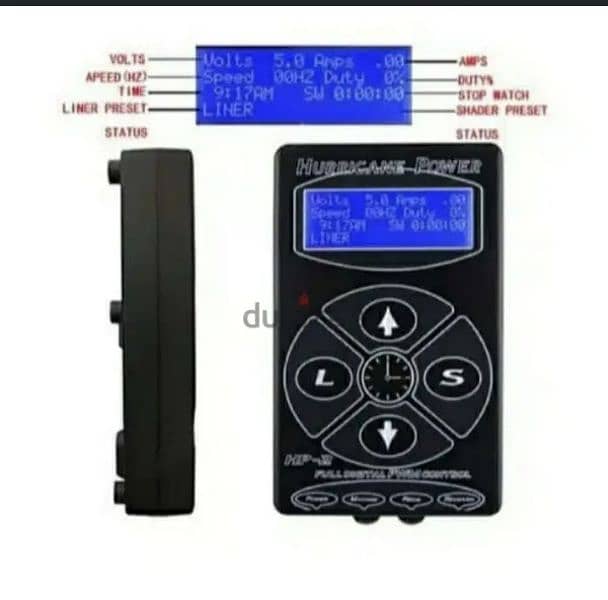 HP2 Hurricane Digital Dual Tattoo Power Supply PRO Fountain Source 2