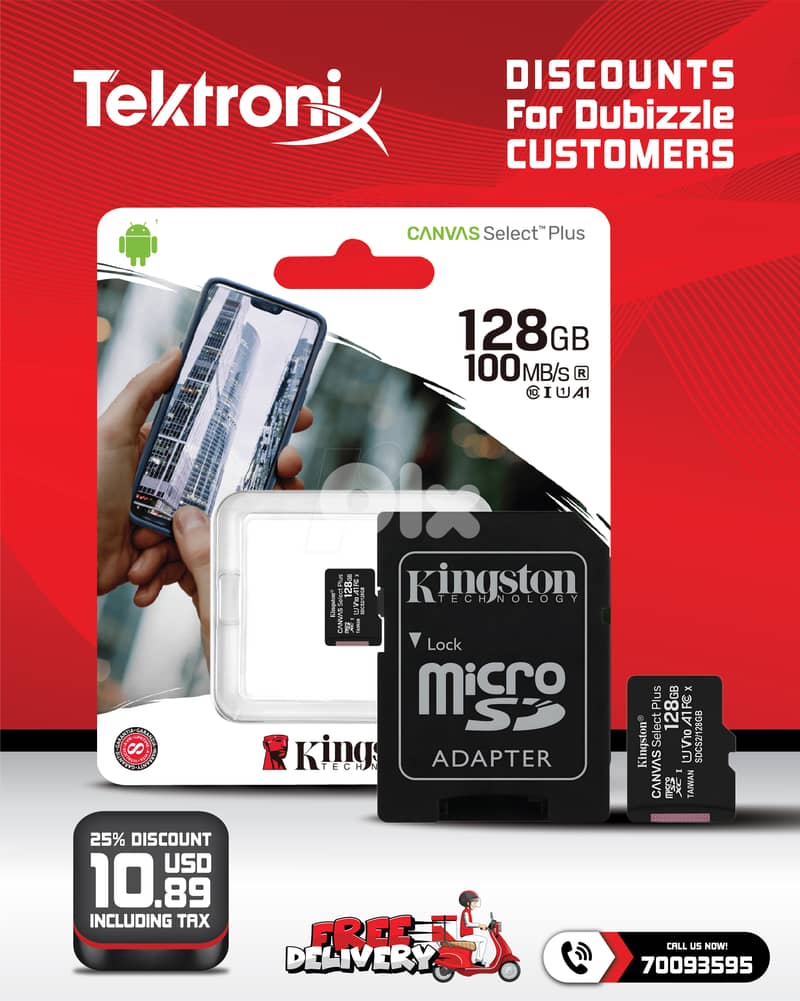 Kingston Micro SD Card 64GB - 128GB - 256GB - 512GB 100Mbps Class 10 1