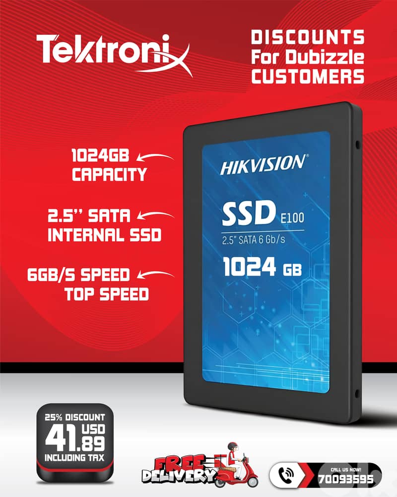 Hikvision E100 128GB - 256GB -  512GB - 1024GB 6GB/S SSD 2