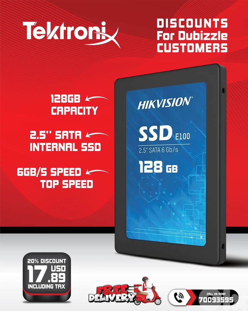 Hikvision E100 128GB - 256GB -  512GB - 1024GB 6GB/S SSD 3