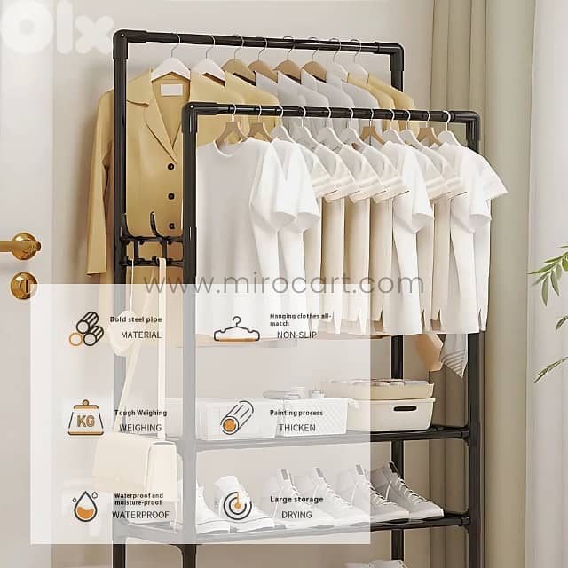 Smart Clothes & Shoe Rack – 4-Tier Storage Organizer with 360° Wheels 1