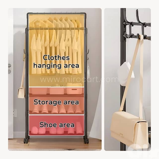 Smart Clothes & Shoe Rack – 4-Tier Storage Organizer with 360° Wheels 2