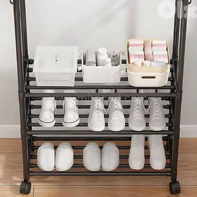 Smart Clothes & Shoe Rack – 4-Tier Storage Organizer with 360° Wheels 5