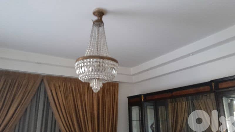 Dining room + couch + chandelier 2