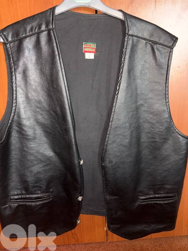 Harley leather vest 1