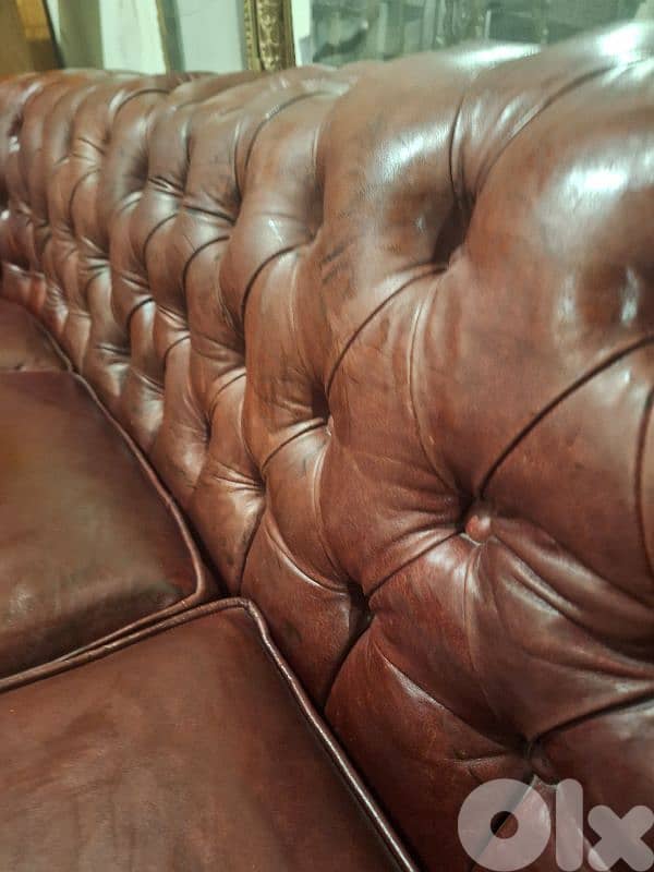 chesterfield salon genuine leather buffalo original 0