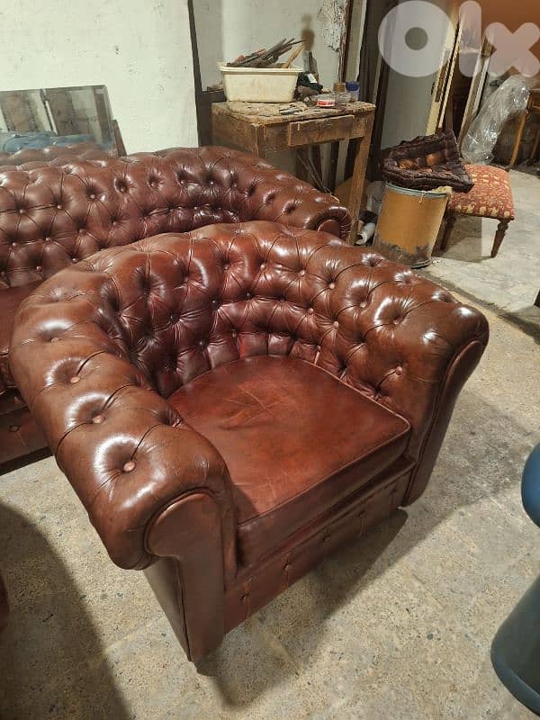 chesterfield salon genuine leather buffalo original 4