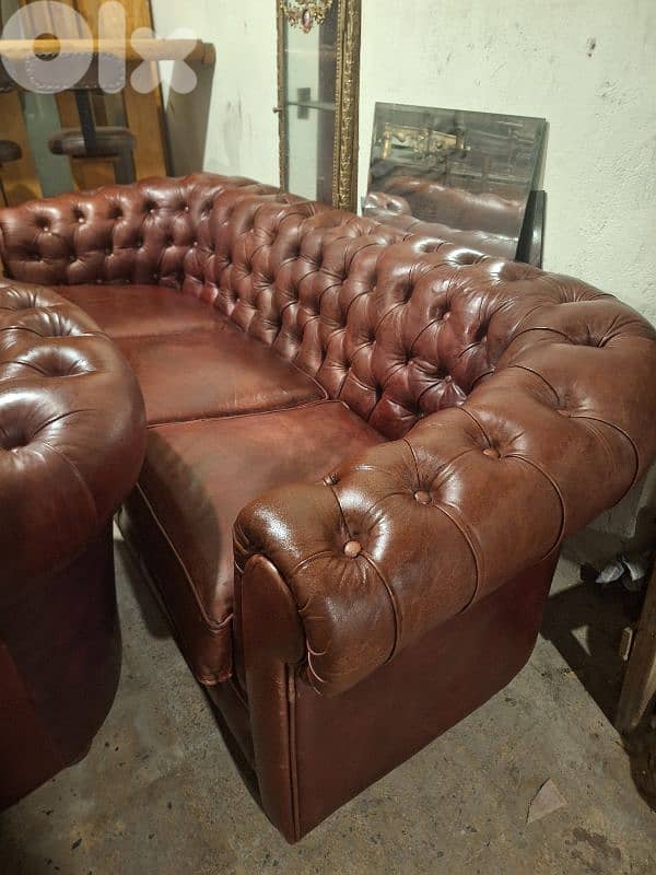 chesterfield salon genuine leather buffalo original 5