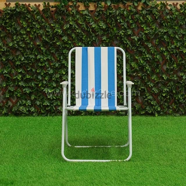 Classic Striped Beach Chair – Cozy Foldable Lounger for Backyard, Pool 9