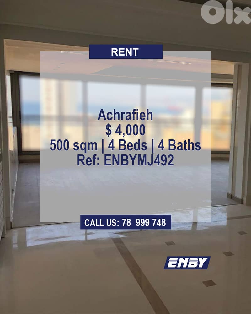 Apartment for rent in Achrafieh | Spacious | Full Amenities 0