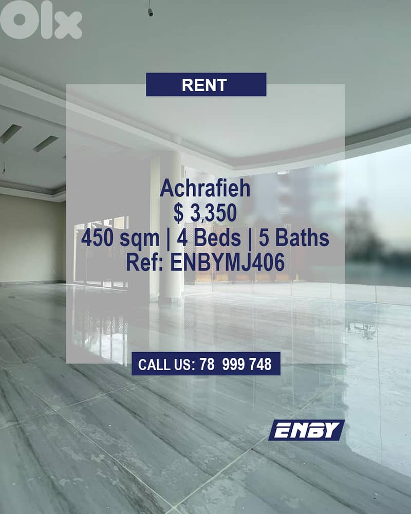 Apartment for rent in Achrafieh | Spacious | Hot Deal 0