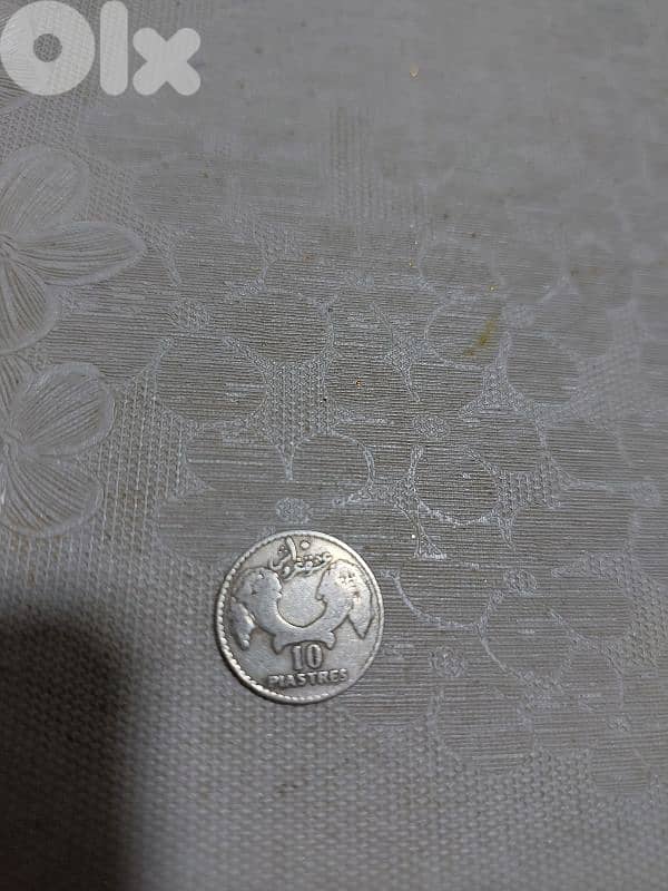 10 piasters Silver coin Lebanese Republic year 1929 1