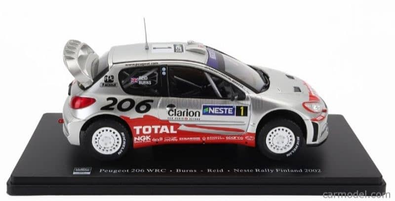 Peugeot 206 WRC (Rally Finland 2002) diecast car model 1;24 1