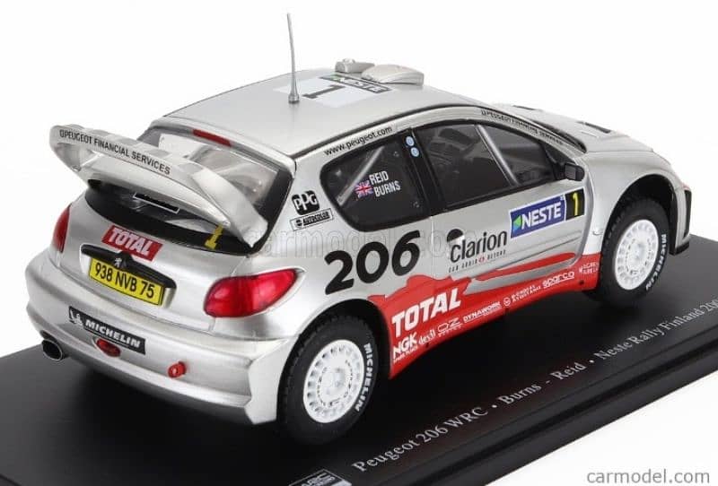 Peugeot 206 WRC (Rally Finland 2002) diecast car model 1;24 2