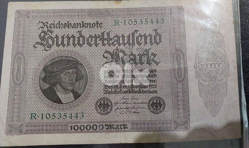 German Banknote  100,000 Mark year 1923 0