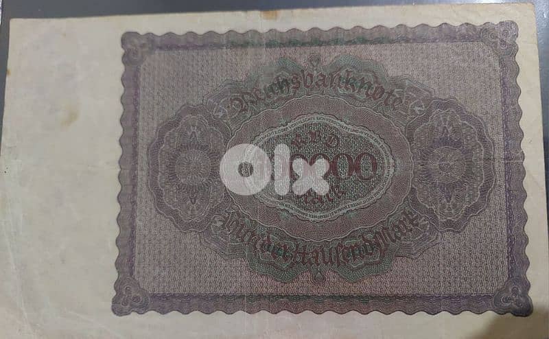German Banknote  100,000 Mark year 1923 1