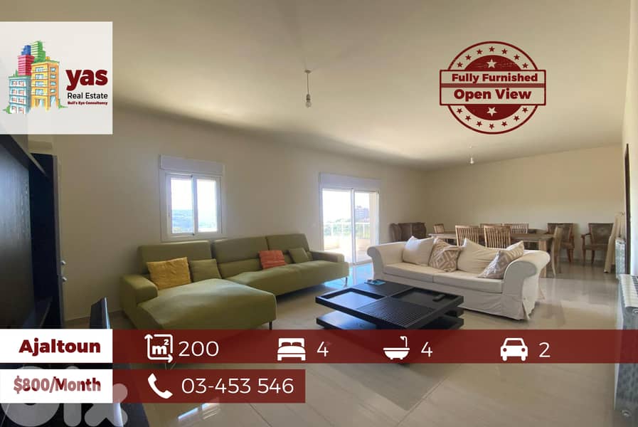 Ajaltoun 200m2 | Furnished | Rent | Excellent Condition | View | KHS | 0