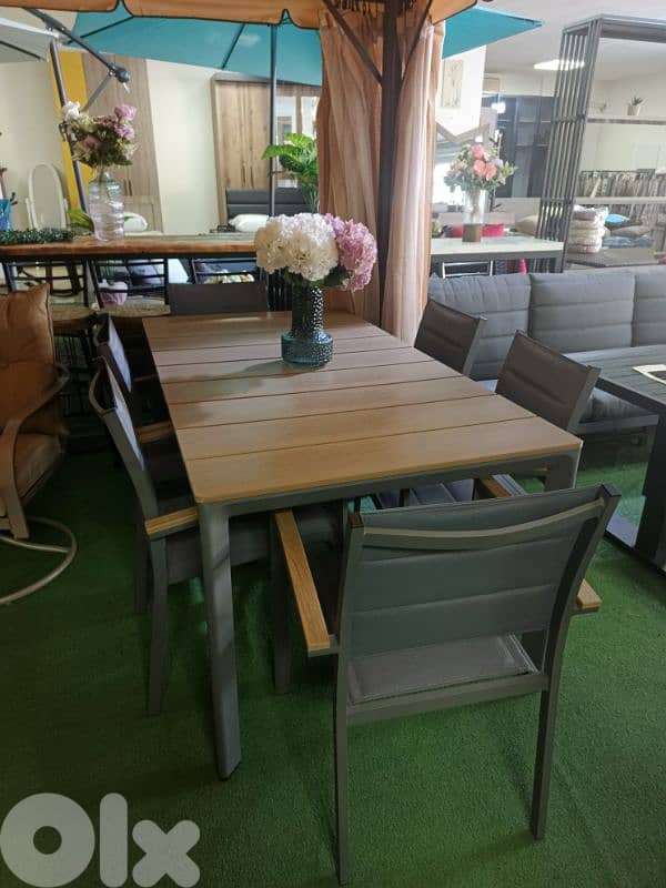 Table aluminum with chairs طاولة الومينيوم مع كراسي 0