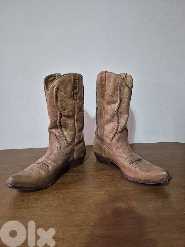 Loblan leather cowboy boots 1