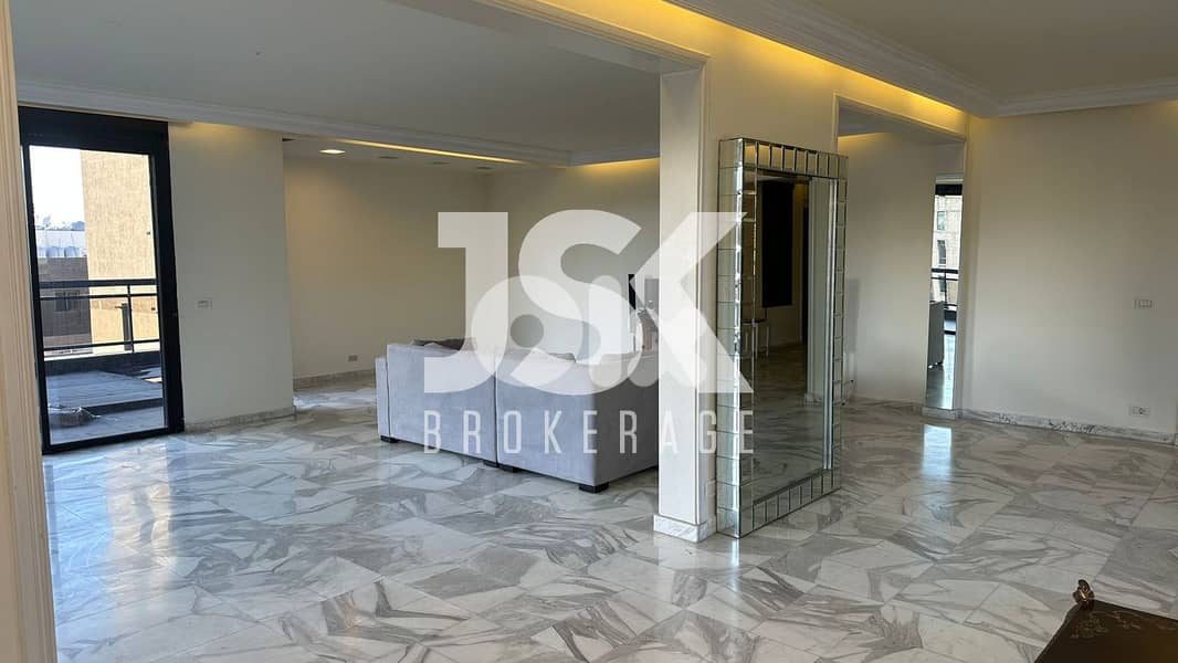 L17826-Spacious Apartment with Terraces For Rent in Badaro 0