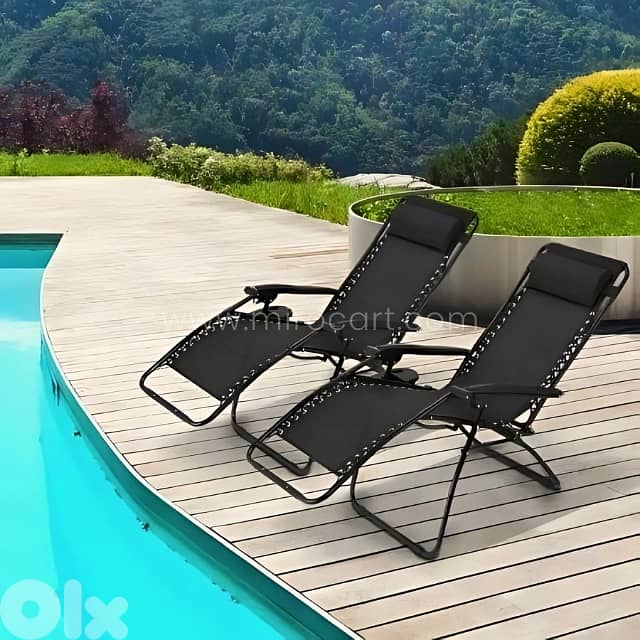 Relaxing Zero-Gravity Sun Lounger – Adjustable Comfort, Holds 400lb 0