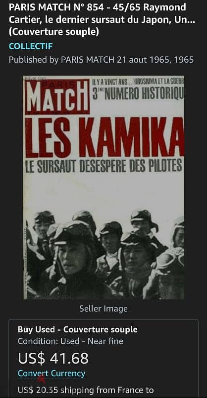 PARIS MATCH Magazine 1965 "THE KAMIKAZE" 2