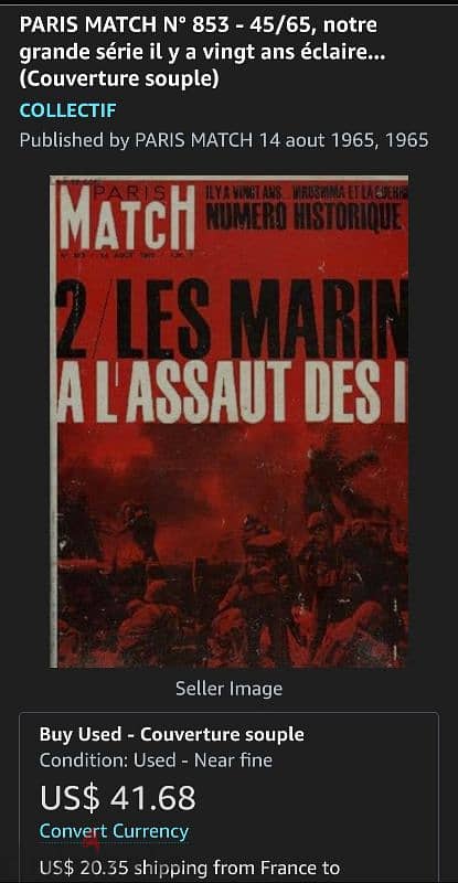 Vintage PARIS MATCH 1965 with report about Johnny Hallyday & S. Vartan 2