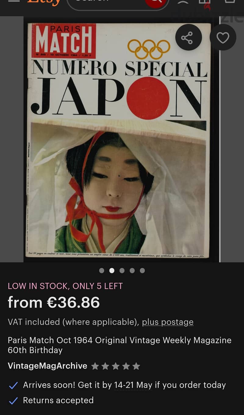 PARIS MATCH special edition 1964 Japan Olympic + JFK 2
